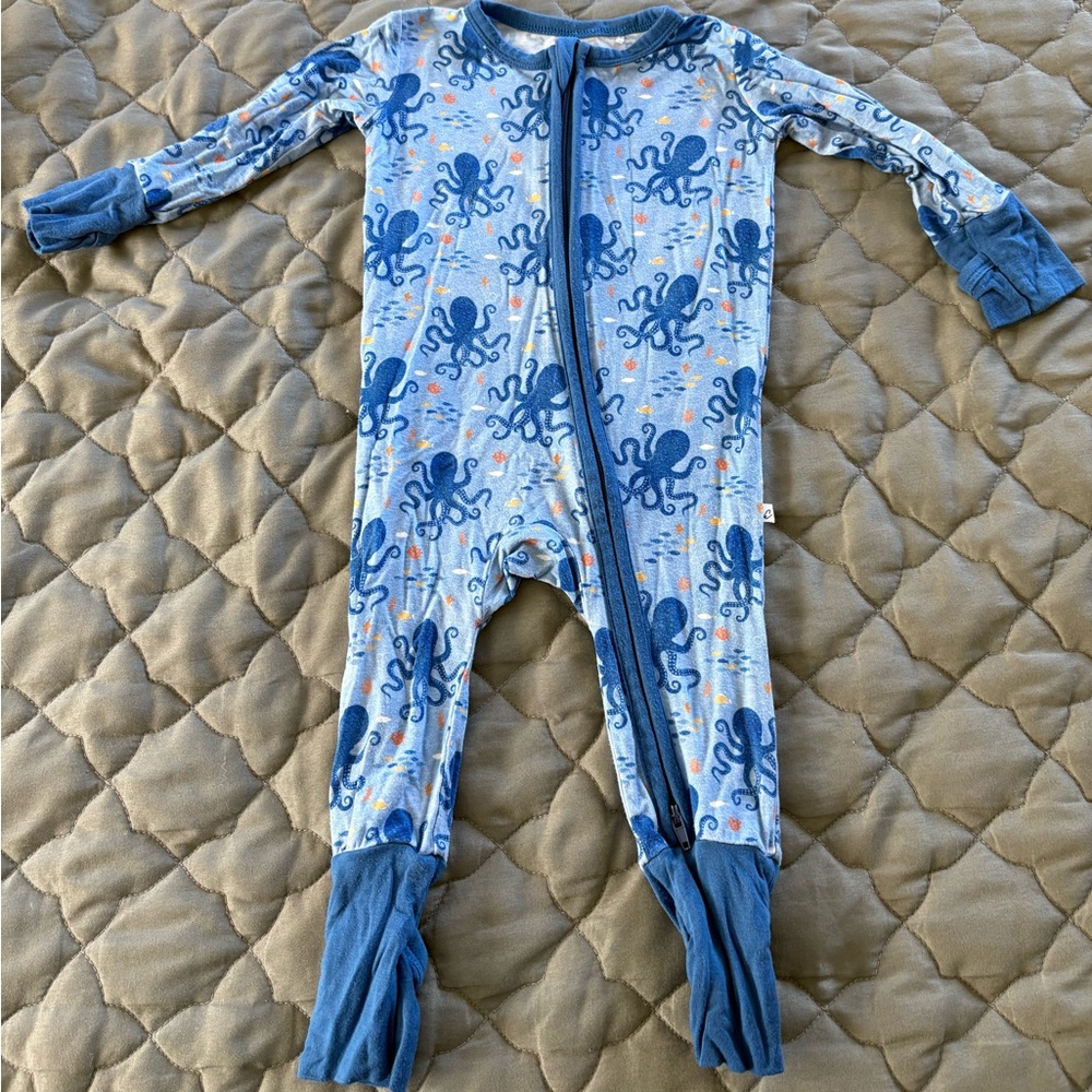 Blue Octopus Kids Bamboo Footie - Laree + Co “Joseph” Footie